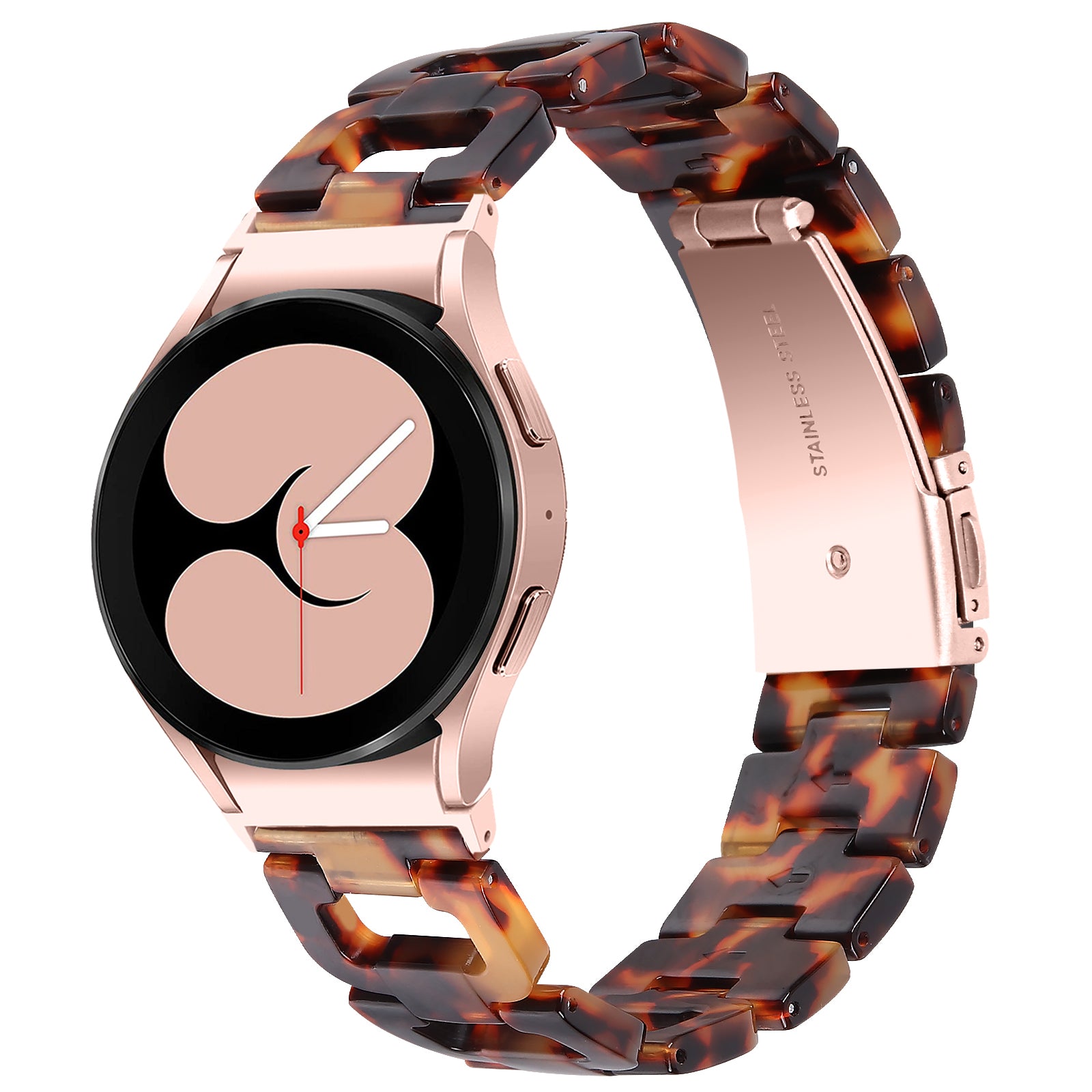 For Samsung Galaxy Watch4 Active 40mm / Active 44mm / Classic 42mm / Classic 46mm Resin D-Shape Watch Strap - Tortoiseshell For Samsung Galaxy Watch4 Active 40mm / Active 44mm / Classic 42mm / Classic 46mm Resin D-Shape Watch Strap - Tortoiseshell